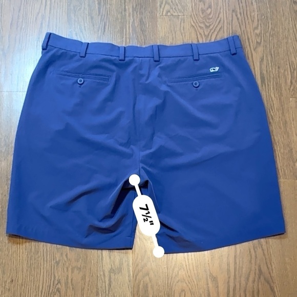 Vineyard Vines Performance Short Men 40 Blue Chino Breaker Golf Stretchy Hybrid - Picture 6 of 8